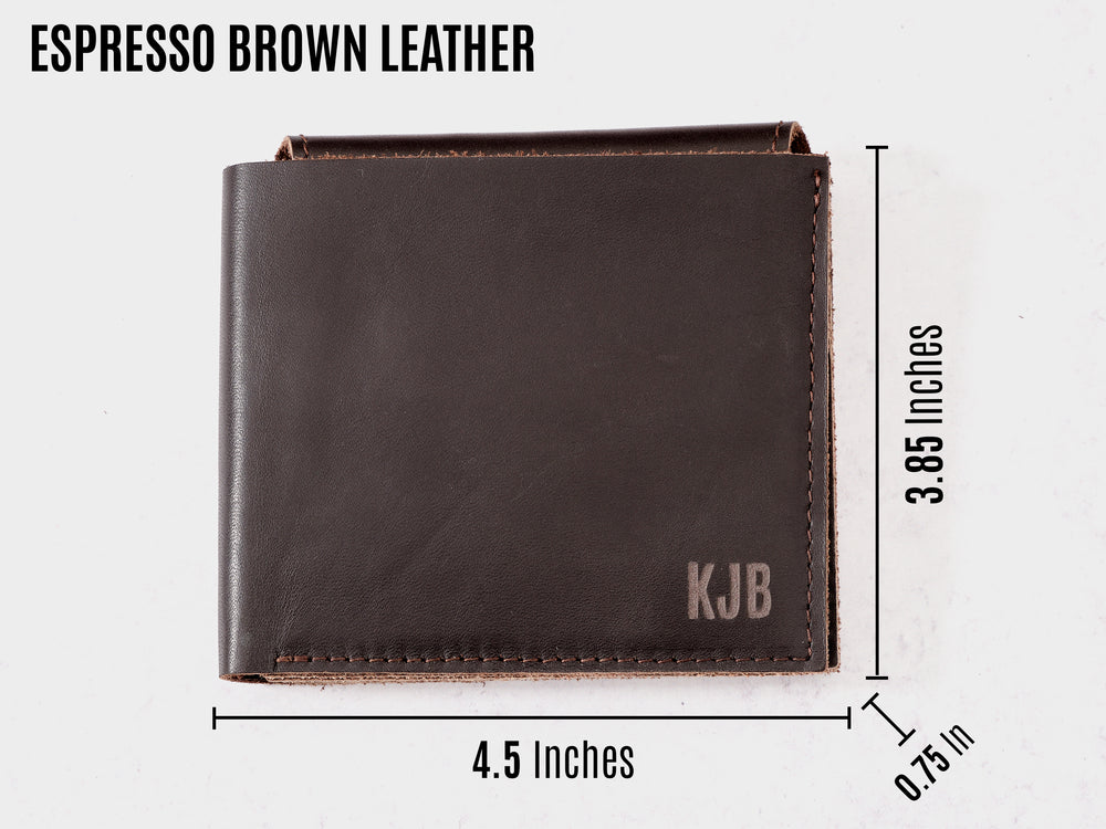 
                  
                    Espresso Brown Leather Wallet with Sizing
                  
                