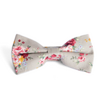 Grey Floral Bow Tie for Groomsmen