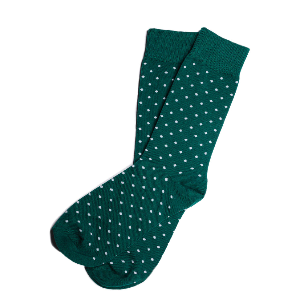 
                  
                    Hunter Green Polka Dot Dress Socks for Groomsmen and Weddings
                  
                