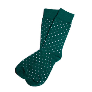 Hunter Green Polka Dot Dress Socks | Groomsman Gear Sock Only Hunter Green Polka Dot Dress Socks | Groomsman Gear Sock Only