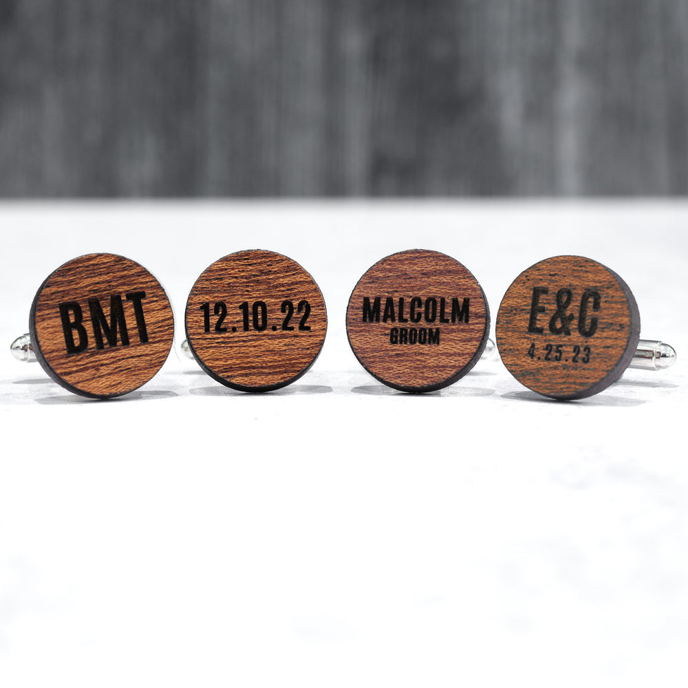 
                  
                    Personalized Cufflinks | Mahogany Wood
                  
                