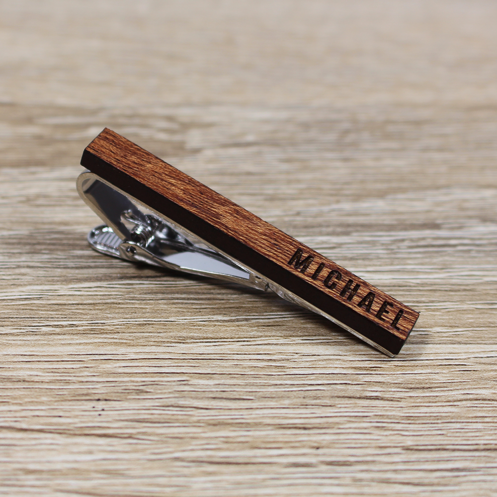 Personalized Tie Clip for Dad Bar Clasp Tieclip Custom Engraved Groomsmen Gifts for Him Boyfriend Gift Men Groomsman Wedding Gold Silver
