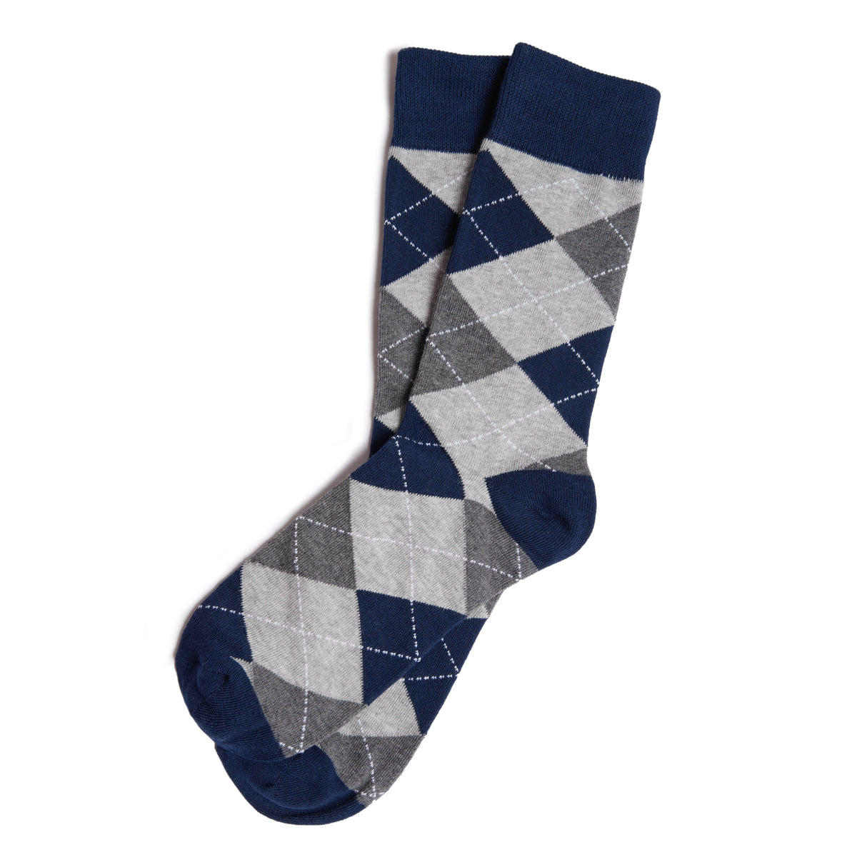 Navy Blue & Grey Argyle Dress Socks | Groomsman Gear
