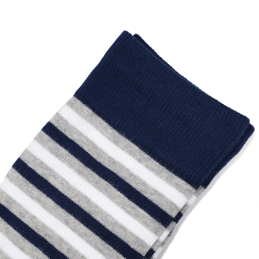 
                  
                    Navy Blue Striped Dress Socks for Groomsmen and Weddings
                  
                