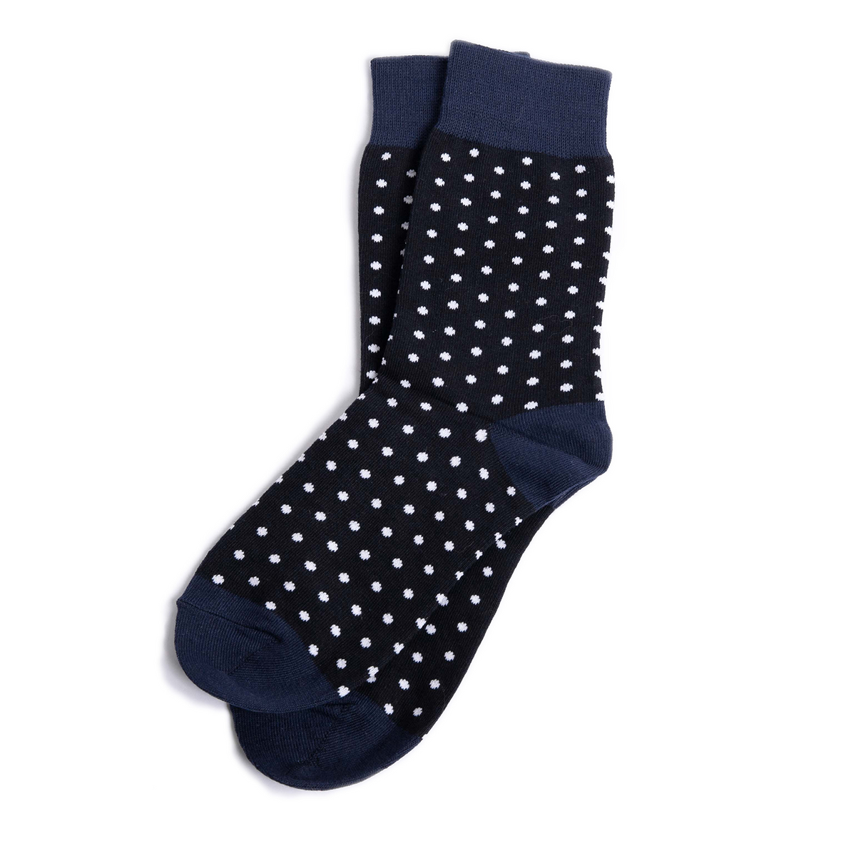 Navy Blue Polka Dot Wedding Socks | Groomsman Gear