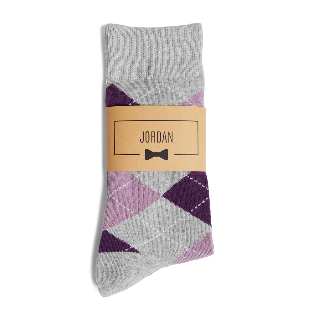 Purple & Grey Argyle Dress Socks | Groomsman Gear Sock Only Purple & Grey Argyle Dress Socks | Groomsman Gear Sock Only