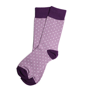 
                  
                    Purple Polka Dot Dress Socks for Groomsmen and Weddings
                  
                