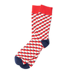 Red White and Blue Funky Groomsmen Socks with Labels