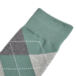 
                  
                    Sage Green & Grey Argyle Dress Socks for Groomsmen
                  
                