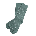 Sage Green Polka Dot Dress Socks for Groomsmen and Weddings