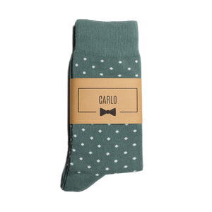 Sage Green Polka Dot Dress Socks | Groomsman Gear Sock and Label Sage Green Polka Dot Dress Socks | Groomsman Gear Sock and Label
