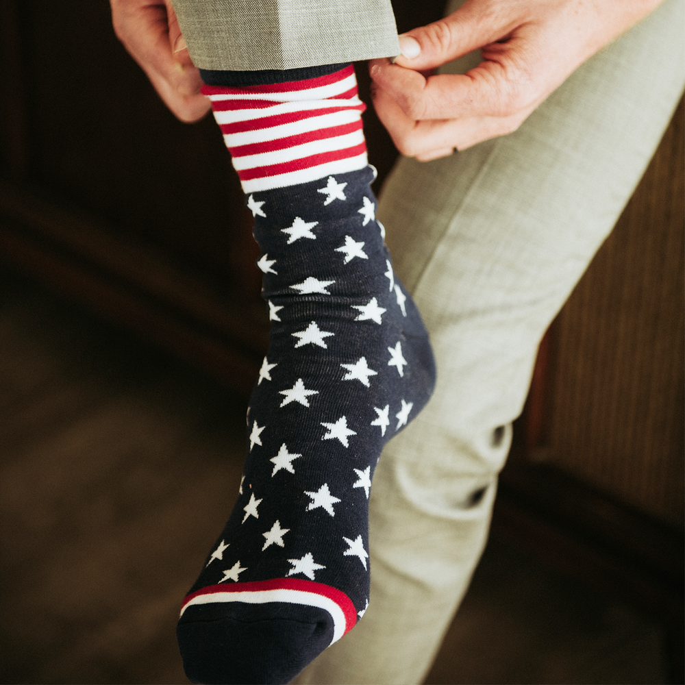 USA American Flag Wedding Socks