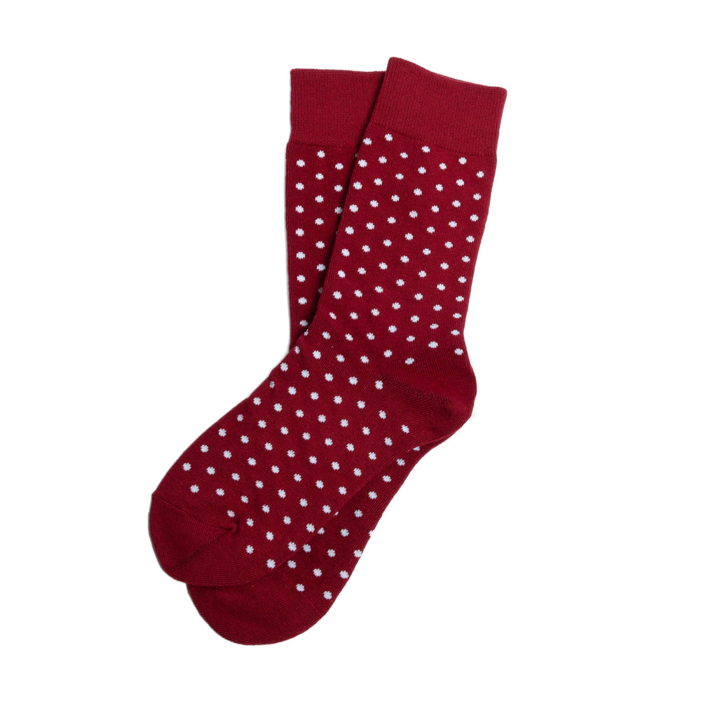 Burgundy Polka Dot Socks | Men's Size 7-12