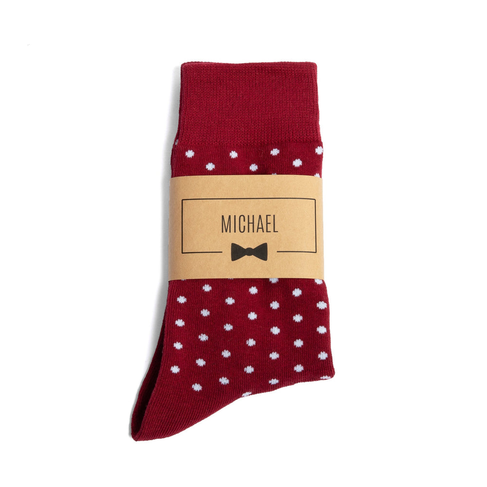 Burgundy Polka Dot Wedding Socks