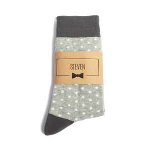 
                  
                    Grey Polka Dot Groomsmen Socks
                  
                