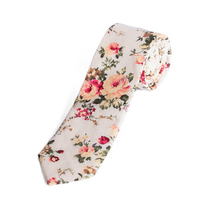 
                  
                    Cream Floral Skinny Tie for Groomsmen
                  
                