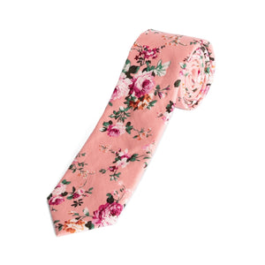 
                  
                    Pink Floral Skinny Tie for Groomsmen
                  
                