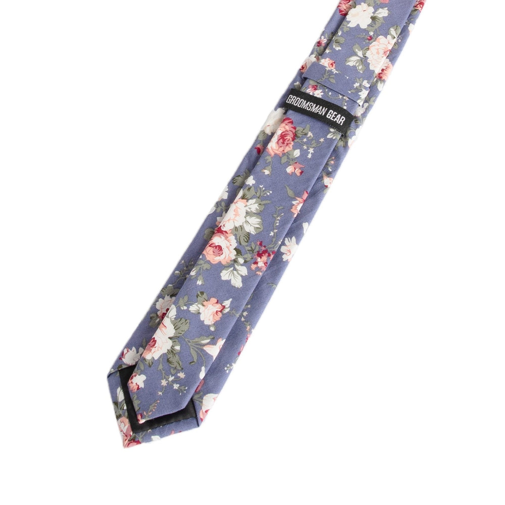 
                  
                    Blue Floral Skinny Tie for Groomsmen
                  
                